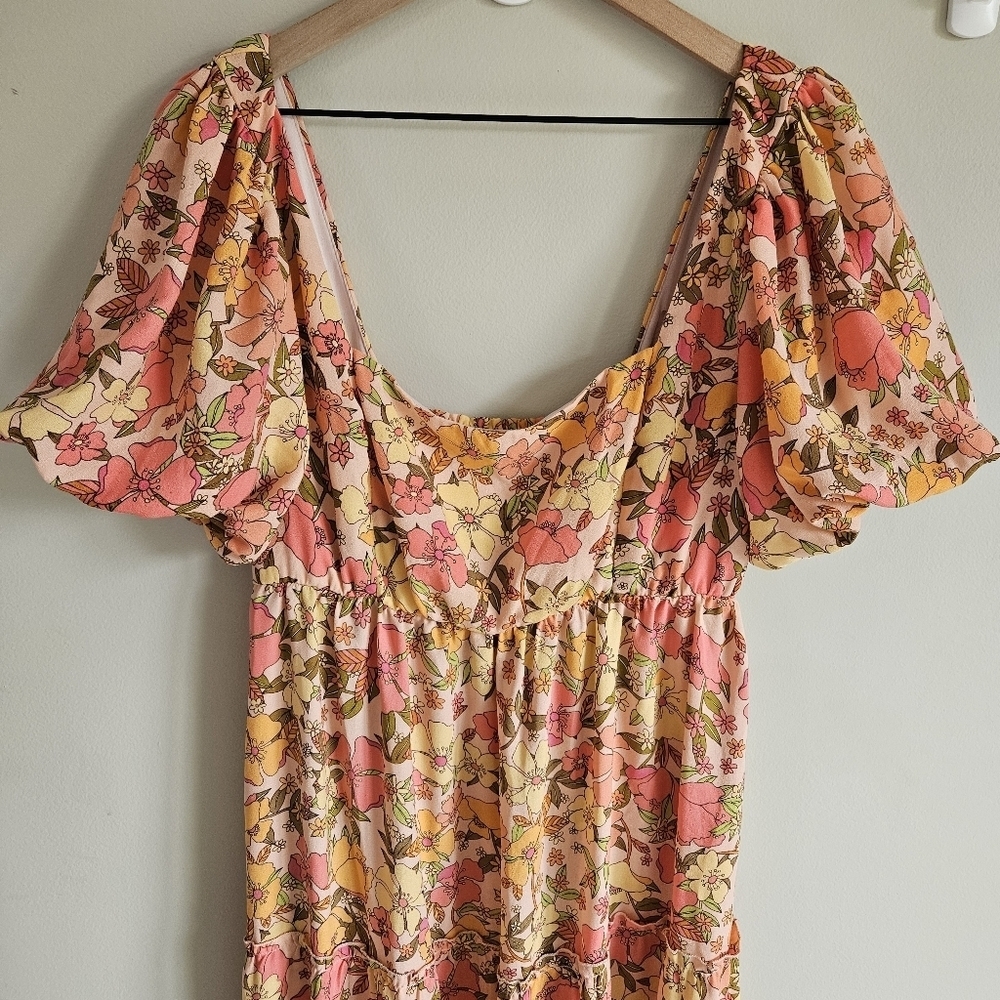 Show Me Your Mumu Floral Linds Midi Dress In Pretty Poppy - Picture 5 of 14